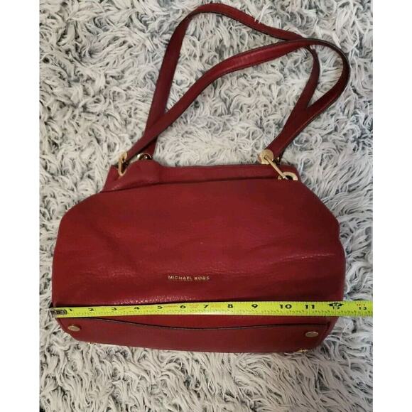 Michael Kors Raven Crimson Red Leather Shoulder Tote Bag Large Tri-Section, COA - Picture 16 of 16